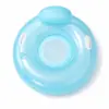 Diretamente do fabricante: Bóia inflável azul transparente para rafting com fundo de rede, porta-copos e alça para relaxamento na piscina