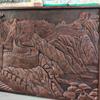Projeto de Paisagem em Relevo de Fibra de Vidro Escultura em Estilo Chinês Mural de Fundo da Grande Muralha Escultura de Paisagem Externa Tridimensional Feita à Mão