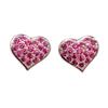 Modernos Aretes Chanel-Style en Forma de Corazón con Corindón Rojo y Espinela Azul Claro, Exquisitos Pasadores de Clip para Orejas de Corazón Durazno Dulces y de Alta Gama para Mujer