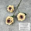Flor Artificial Rosa Diamante de Três Cabeças Adereços de Decoração para Casa Casamento Flor Artificial Feita à Mão Transfronteiriça Atacado de Enfeites