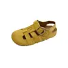 Sandálias Retro com Sola Grossa e Biqueira Fechada Femininas Verão Uso Externo 2026 Novas Versáteis Sapatos Romanos de Praia Femininos para Combinar com Saias Sapatos de Porco
