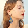 Pendientes bohemios étnicos retro transfronterizos con cuentas de arroz MGB y borlas de diamantes tejidas a mano para mujer