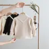 Camiseta de Inverno para Meninas, Estilosa e Moderna com Renda, Gola Semifechada, Base Grossa de Lã