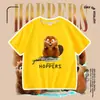 Comércio Exterior Plano de Transformação do Castor Funis Desenho Animado Meninos e Meninas Fofos Moda Camiseta Casual Gola Redonda Top