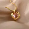 Collar Corazón de Océano de Celebridad de Internet Transfronterizo Simple Elegante Estilo Ins Diseño de Nicho Cadena para Clavícula con Forma de Corazón
