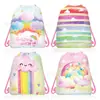 Bolsa de Tela No Tejida Wf109 Nube Arcoíris Fiesta Bolsa de Regalo Promocional Rosa Decorativa Almacenamiento Bolsa con Cordón