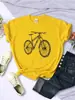Camiseta Hecha de Letras de Bicicleta para Mujer Verano Transpirable Casual Manga Corta Moda Calle Hip-Hop Tops para Mujer