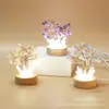 Dientes de Cristal Blanco luces de colores con interfaz USB Árbol de la fortuna de grava de cristal luz nocturna para el hogar adornos de escritorio para oficina
