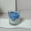 Vela Perfumada Sabor Matcha Latte Cera de Gelatina Cera de Soja Taza Alta de Vidrio Blanco Serie de Bebidas Vela Perfumada Envío Gratis
