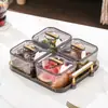 Prato de Frutas Levemente Luxuoso, Sala de Estar, Mesa de Centro Doméstica, Prato de Exibição para Lanches, Caixa de Armazenamento de Doces, Prato para Nozes e Frutas Secas com Compartimentos