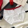Roupa Íntima Feminina Ano do Zodíaco Vermelha Algodão Puro Feminina 10A Algodão Antibacteriano Entrecava Estendida Borda de Renda Tamanho Grande Feminina Atacado