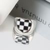 Tabuleiro de Xadrez Metal Cobre Anel de Abertura Estilo Frio Novos Anel Empilhado Personalidade Retro Ring 2021 Trendy