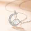 Colar Original Estrela e Lua Colar Feminino 925 Sterling Silver ins Estilo Ouro Rosa Bei Pingente Internet Celebridade Nicho Lua Clavícula Cadeia