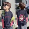 Ropa Interior Base de Dos Piezas Falsas de Nuevo Estilo Primavera y Otoño 2025 para Niños y Niñas, Algodón Puro, Patchwork de Color Bloque, Camiseta de Cuello Redondo Moda y Estilo