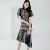 Comercio exterior ropa de mujer 2023 primavera y verano nuevo estilo coreano elegante vestido ajustado encaje cola de pez vestido mono de moda