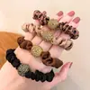 Elástico de cabelo de malha com estampa de leopardo de alta elasticidade, anel de cabelo de organza elegante e estiloso, acessório de cabelo para meninas