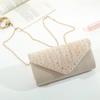 Amazon Transfronterizo Nuevo Elegante Perforado Caliente Elevación Cubierta Bolso Plisado Clutch Cadena Bolso de Noche Boda Bolso Cheongsam