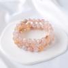 Pulsera de Cuentas Redondas de Ágata Flor de Cerezo Cristal Natural para Mujer DIY Personalidad Moda Un Círculo Pulsera de Ágata Joyería al Por Mayor
