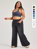 Calça Jeans Wide Leg de Novo Estilo com Bigodes de Gato Transfronteiriça para Mulheres, Cintura Alta Emagrecedora Solta Levanta Bumbum Bolso Fitness Calça Casual