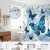 Cortina de Ducha de Tela Impermeable Temu Transfronteriza Impresión Digital Personalizada Cortina Divisoria de Baño de Poliéster Engrosado Servicio de Envío Sin Taladro