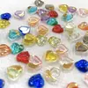 Novos acessórios de nail art de pêssego com fundo transparente bicolor, celebridade da internet, borda dourada, coração de cor mista transparente, acessórios para capa de celular DIY