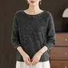 2026 Primavera/Otoño Nuevo Estilo Camiseta Interior Elegante Nuevo Estilo Chino Estilo Nacional Perezoso Adelgazante Rejuvenecedor Versátil para Personas de Mediana Edad Suéter
