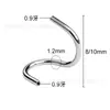 Liga de Titânio F136 Haste S de Ponta Dupla com Espiral Interna Brinco de Lóbulo com Dente Interno Piercing para Osso da Orelha Acessórios para Piercing Labial com Espiral Interna Venda por Atacado