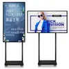Máquina publicitaria vertical de doble poste de 43 pulgadas centro comercial supermercado tienda de ropa suelo pantalla de visualización de marca de agua transmisión en red en stock
