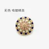 Esmalte Estilo Étnico Botões de Metal Estilo Chinês Roupa Tang Roupa Conjunto Top Jaqueta Botões Botões de Flor Coloridos