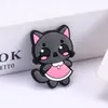 Pingentes de Sapato em Borracha Macia com Formato de Gato de Desenho Animado, Acessórios Artesanais DIY para Capa de Celular e Garrafa de Água Atacado