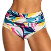 Nuevo Estilo para Mujer Pantalones Cortos de Baño Triángulo Adelgazantes de Cintura Alta Control de Abdomen Secado Rápido Bikini Gorro de Baño Versátil Plisado Multicolor