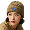 Gorro unissex de inverno para casal com proteção para as orelhas, forrado com fleece, espessado, quente, à prova de frio, gorro de tricô casual e versátil