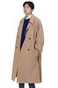 Casaco Trench Masculino Versátil de Cor Sólida Longo e Moderno Outono 2025 Casaco Trench da Moda Estilo Coreano Solto D39