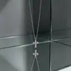 Exquisito collar de cruz de plata de ley s925, moderno y elegante con diseño único, joyería incrustada de diamantes, cadena para el cuello, cadena para la clavícula para mujer
