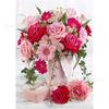 Pintura de diamante 5D DIY flor de rosa em vaso com diamantes completos pintura de diamante fronteira atacado direto da fábrica uma geração de cabelo