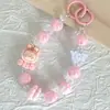 Nueva muñeca de letra cadena para teléfono móvil con cuentas vivir con la misma cadena colgante llavero de coche colgante para bolso accesorios al por mayor
