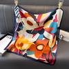 Nueva bufanda de seda artificial para mujer, 70 pañuelos cuadrados pequeños, bolso decorativo, bufanda floral estampada, bufanda pequeña de alta calidad
