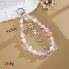 Nuevo colgante de manzana y mariposa con cuentas hecho a mano para teléfono, con un toque de alta gama, charm de cadena doble para bolso, cadena para colgar el teléfono, regalo
