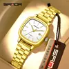 Reloj Calendario Sanda Más Vendido, Resistente al Agua, Elegante Correa de Acero Relojes de Pareja, Manecilla en Forma de Espada Rayada, Reloj de Cuarzo para Hombre y Mujer