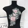 Exquisita Malla Floral Bordada con Lentejuelas y Cuentas 3D Parche Bordado Adorno para Escote y Pecho Accesorios DIY para Ropa