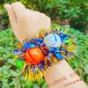 Flor de pulso infantil bola para dança no jardim de infância pulso infantil competição infantil Adereços de lantejoulas infantis Pulseira com sino
