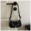 Onda de comércio exterior transfronteiriça texturizada 2026 simples e moderna elegante bolsa de ombro com corrente de bolinho para mulheres