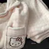 Venda Direta da Fábrica Pijama de Veludo Espesso Coral para Mulheres Outono e Inverno Novo Conjunto Fofo de Duas Peças