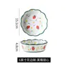 Cerâmica fruta tigela de renda coração da menina bonito ins talheres prato prato líquido conjunto vermelho de estilo estrangeiro prato de sopa de comércio exterior