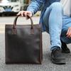 Bolso de hombro Marent para hombre, estilo informal de negocios, bandolera de piel auténtica, vertical, de piel de Caballo Loco, bandolera para hombre
