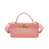Bolso Cuadrado Pequeño de Charol Brillante 2026, Bolso de Hombro y Cruzado Versátil con Estampado de Letras Transfronterizo, Bolso Caja de Moda de Nicho de Gama Alta