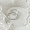 Anéis de Casal em Prata Esterlina S925 com Tira de Mobius Fosca Anéis Simples para o Festival Qixi Anéis Masculinos e Femininos Venda por Atacado de Fábrica