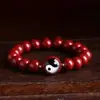 2025 Ano da Serpente, Ano Zodiacal, Pulseira de Cinnabar Bagua Tai Chi, Pulseira de Areia Dourada Roxa, Joia Presente para Casal Taoísta Homens e Mulheres