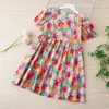 Ropa de Verano para Niños Mayores, Dulces Faldas de Algodón con Estilo Retro de Burbujas y Mangas Cortas para Niños, Faldas de Princesa para Niñas Pequeñas