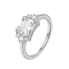Anillo de Plata Europea y Americana S925 Transfronterizo con Piedra Principal Moissanita de 7*7 para Mujer, Anillo Brillante para Banquete de Compromiso, Anillo Geométrico de Lujo Ligero